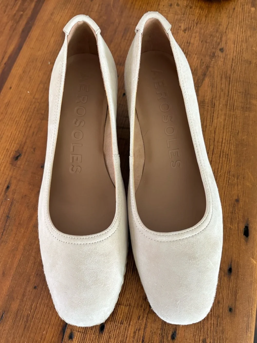 Aerosoles NWOB Roma Wedge Espadrille Suede Stone Sz. 8